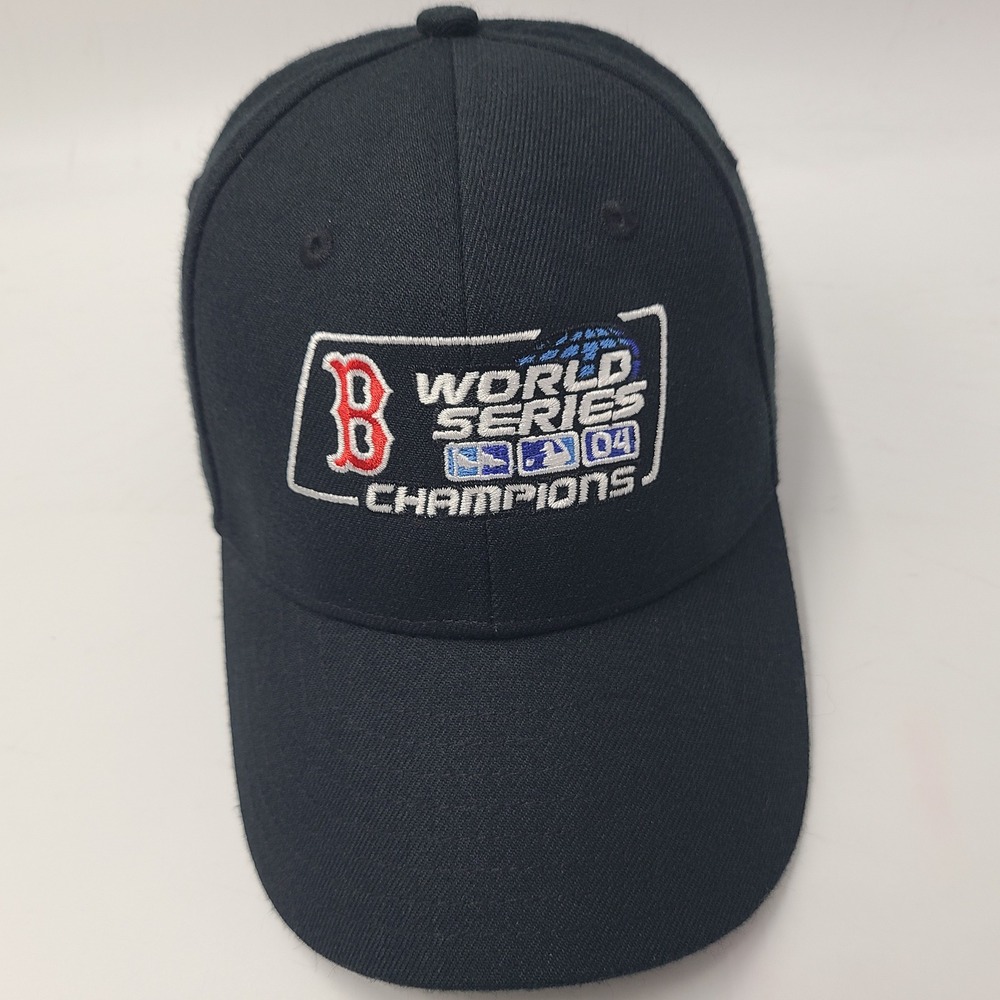 Vintage Boston Red Sox Hat Adjustable New Era Black 2004 World Series Champions